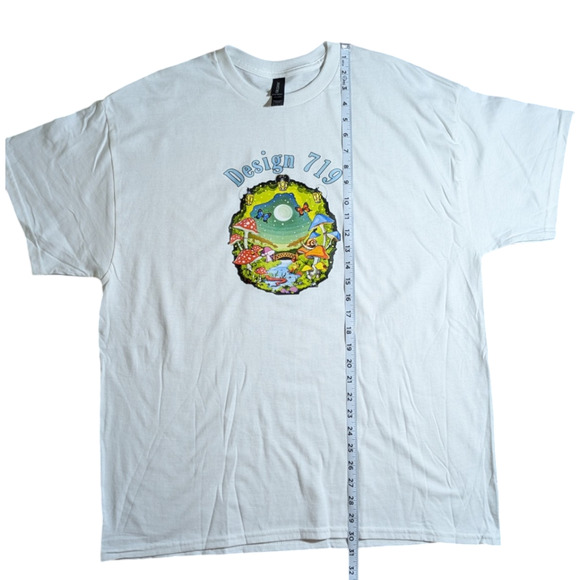 Custom Logo White T-shirt - Mushroom   - Size XL - Picture 2 of 6